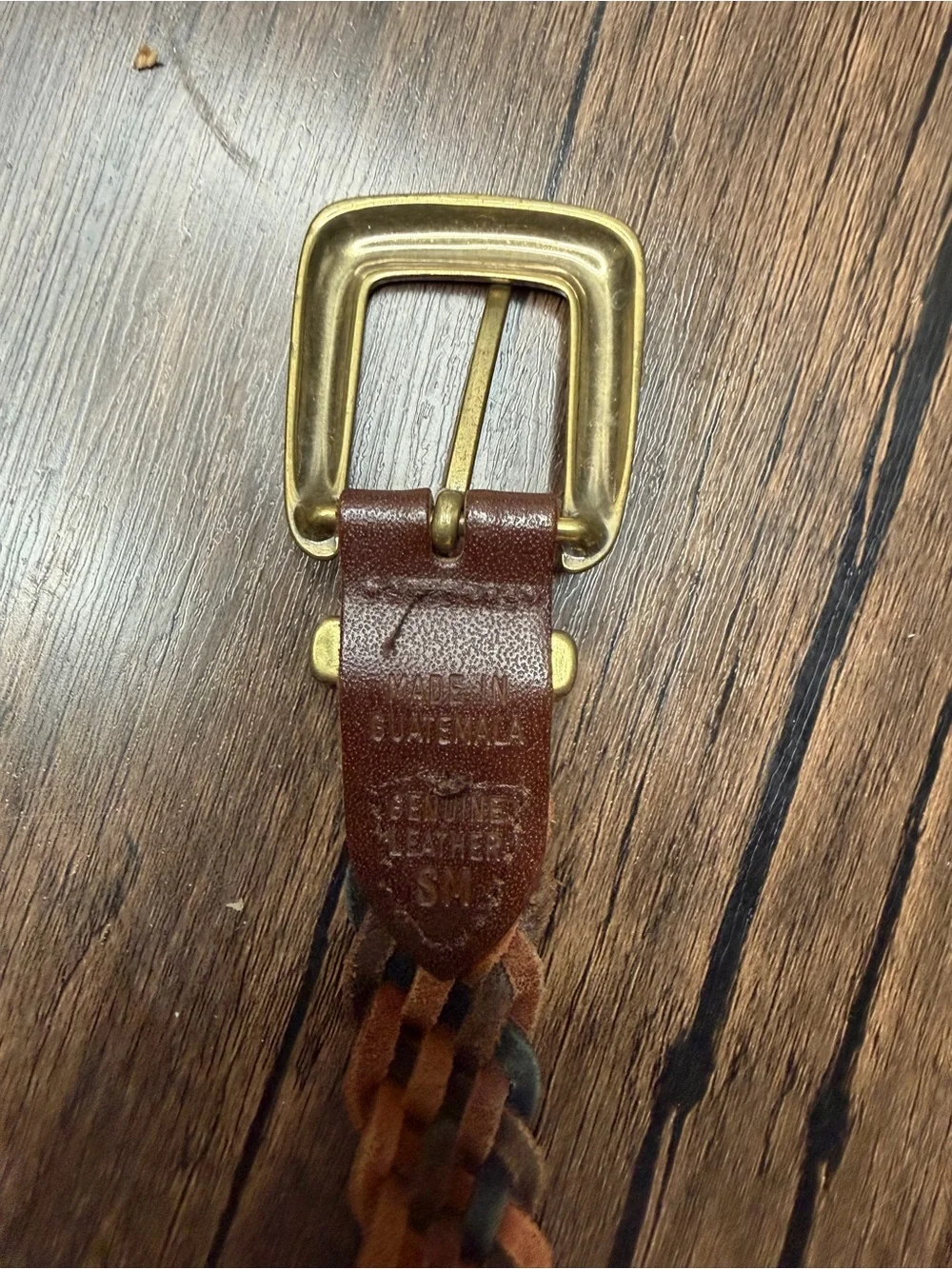Boho Vintage women’s Braided Leather Belt - Brown navy gold green